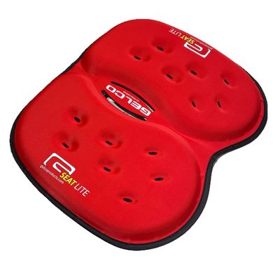 G Seat LITE Travel Gel Foam Cushion | Back Pain, Sciatica, Pressure Relief | Relieves Tailbone Discomfort, Promote Healthy Posture | Ergonomic Comfort | Car, Commute, Airplane and Travel - Red