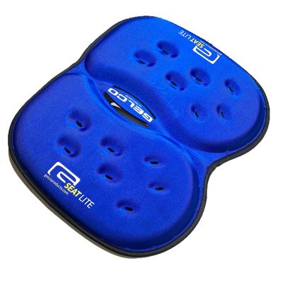 G Seat LITE Travel Gel Foam Cushion | Back Pain, Sciatica, Pressure Relief | Relieves Tailbone Discomfort, Promote Healthy Posture | Ergonomic Comfort | Car, Commute, Airplane and Travel - Blue