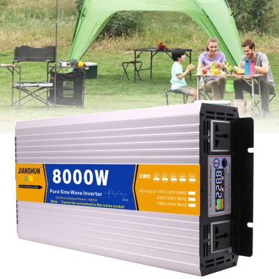 BEZAX Pure Sine Wave Power Inverter 3000W 4000W 5000W 6000W 8000W Converter DC 12V/24V/48V/60V to 110V 220V 230V 240V AC Outlets Inverter for Travel Trip,8000W-48Vto220V