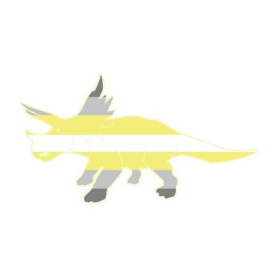 Dark Spark Decals Triceratops, Trike DemiGender LGBTQ+ Flag - 6 InchFull Color Vinyl Decal for Indoor or Outdoor use, Cars, Laptops, Dcor, Windows, and More