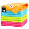HOMERHYME Microfiber Cleaning Cloth, 12 Pack Cleaning Rags, 12" x 12" Microfiber Towel, Lint Free Non-Abrasive Dusting Cloth, Microfiber Towels for Cars Kitchen Garage House Office view 1