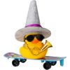 MuMyer Car Rubber Duck, Yellow Duck Car Dashboard Decorations with Mini Witch Hat Skateboard Musical Instrument Sunglasses Necklace view 1