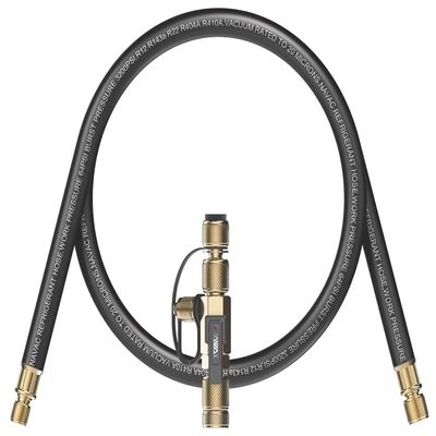 NAVAC NEVK1 Rapid Evacuation Kit | Valve Core Removal Tool and Evacuation Hose | 1/4 and 5/16 Valve Core Removal Tool | 3/8 to 1/4 Fittings High- Flow Refrigerant Hose | 1 Year Warranty
