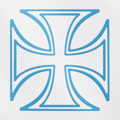 Transparent Decal Stickers of Iron Cross (Azure Blue) Premium Waterproof Vinyl Decal Stickers for Laptop Phone Accessory Helmet Car Window Mug Tuber Cup Door Wall Decoration ANDSKUS769123BE080322