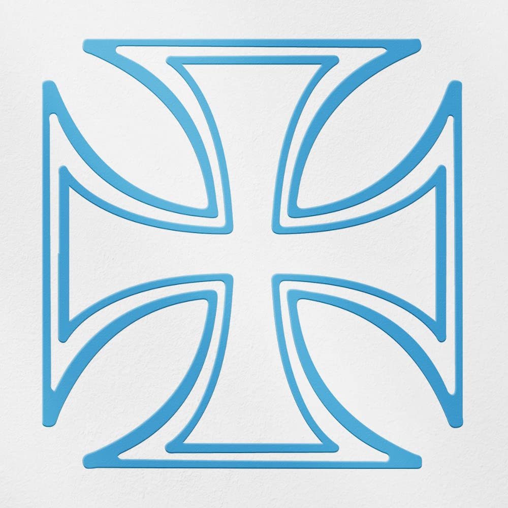 Transparent Decal Stickers of Iron Cross (Azure Blue) Premium Waterproof Vinyl Decal Stickers for Laptop Phone Accessory Helmet Car Window Mug Tuber Cup Door Wall Decoration ANDSKUS769123BE080322
