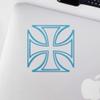 Transparent Decal Stickers of Iron Cross (Azure Blue) Premium Waterproof Vinyl Decal Stickers for Laptop Phone Accessory Helmet Car Window Mug Tuber Cup Door Wall Decoration ANDSKUS769123BE080322 view 3