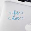 Transparent Decal Stickers of His Hers (Azure Blue) Premium Waterproof Vinyl Decal Stickers for Laptop Phone Accessory Helmet Car Window Mug Tuber Cup Door Wall Decoration ANDSKUS728814BE080322 view 3
