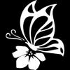 Transparent Decal Stickers of Symbol Butterfly Flower (White) Premium Waterproof Vinyl Decal Stickers for Laptop Phone Accessory Helmet Car Window Mug Tuber Cup Door Wall Decora ANDSKUS077374WH080322 view 1
