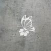 Transparent Decal Stickers of Symbol Butterfly Flower (White) Premium Waterproof Vinyl Decal Stickers for Laptop Phone Accessory Helmet Car Window Mug Tuber Cup Door Wall Decora ANDSKUS077374WH080322 view 2