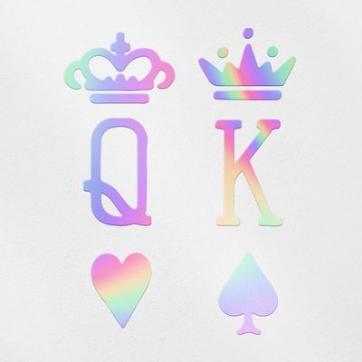 Transparent Decal Stickers of Tattoo Couple King and Queen Cards (Hologram) Premium Waterproof Vinyl Decal Stickers for Laptop Phone Accessory Helmet Car Window Mug Tuber Cup Do ANDSKUS0h1426HO080322