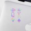 Transparent Decal Stickers of Tattoo Couple King and Queen Cards (Hologram) Premium Waterproof Vinyl Decal Stickers for Laptop Phone Accessory Helmet Car Window Mug Tuber Cup Do ANDSKUS0h1426HO080322 view 3