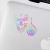 Transparent Decal Stickers of Skeleton Middle Finger Skull (Hologram) Premium Waterproof Vinyl Decal Stickers for Laptop Phone Accessory Helmet Car Window Mug Tuber Cup Door Wal ANDSKUS586534HO080322 view 3