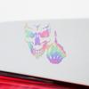 Transparent Decal Stickers of Skeleton Middle Finger Skull (Hologram) Premium Waterproof Vinyl Decal Stickers for Laptop Phone Accessory Helmet Car Window Mug Tuber Cup Door Wal ANDSKUS586534HO080322 view 4