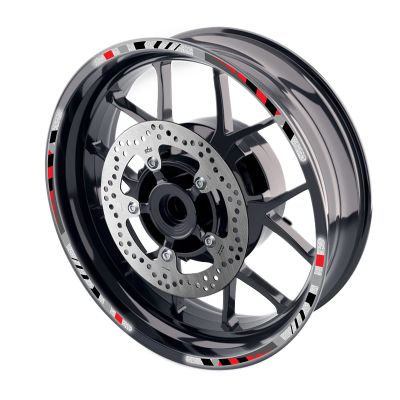 MC MOTOPARTS Red Reflective Wheel Rim Stickers SH24 Compatible with TUONO V4R 12-15 14 13
