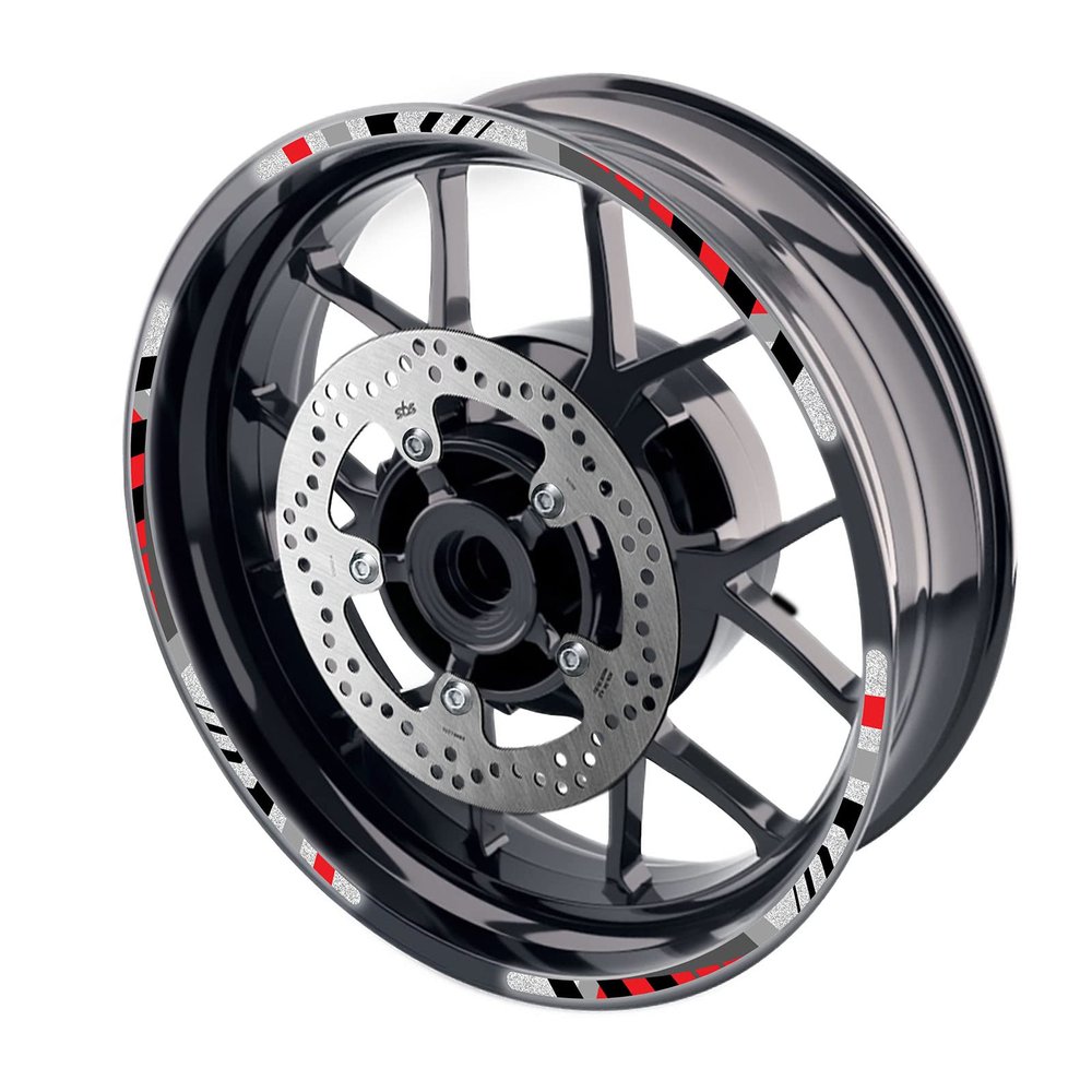 MC MOTOPARTS Red Reflective Wheel Rim Stickers SH24 Compatible with TUONO V4R 12-15 14 13