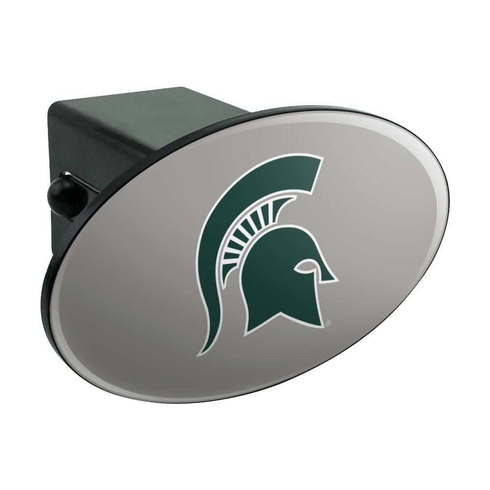 Michigan State Spartan Logo Secondary Oval Tow Trailer Hitch Cover Plug