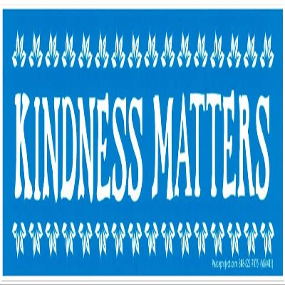 Kindness Matters Small Magnetic Car Bumper Sticker Magnet Decal for Lockers Fridges Magnetic Surfaces 6-by-1.5 Inches (Magnetic Backing)