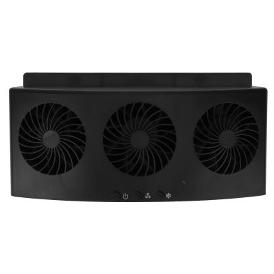 Asixxsix Car Exhaust Fan, 5V 4000 RPM Speed Hanging Solar Powered 3 Fan, 2 Levels Adjustable USB Powered Solar Car Radiator Fan Cooling Fan for Vehicles SUVs RVs, Low Noise Energy Saving(Black)