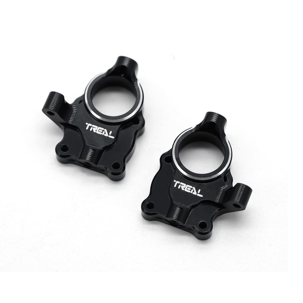 TREAL Alu #7075 Inner Portal Covers(2p) Steering Knuckles for 1/24 FMS FCX24 Upgrades (Black)