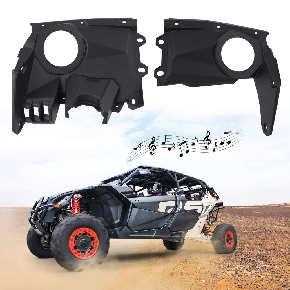 CUSAUTV Front Dash Speaker Pods Assembly Compatible with Can Am Maverick X3 / X3 Max 2017-2025 All Models Accessories 6.5 inch Stereo System Speaker Mount Enclosure Dash Panels (2PCS,LH+RH)