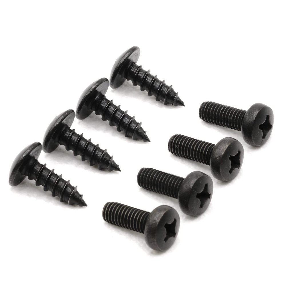 ReplacementScrews License Plate Screws Compatible with Infiniti - Stainless Steel - Front or Rear Mounting - Fits All Infiniti Models - Black Oxide (Pack of 8)