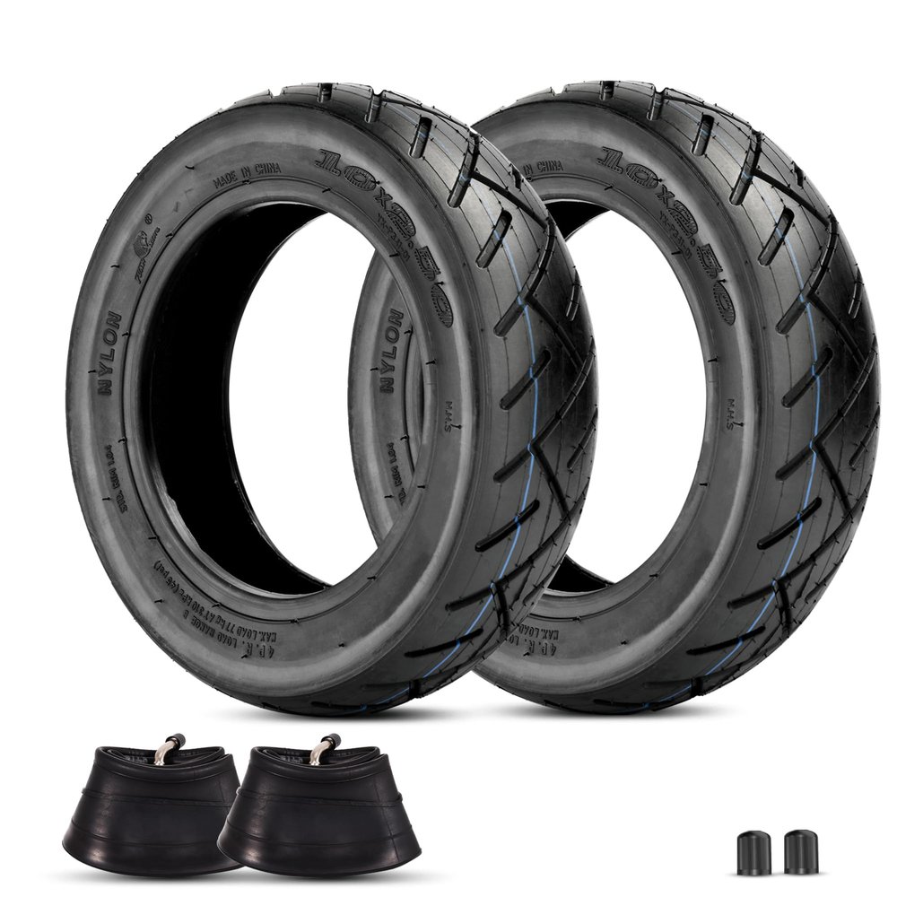 RUTU 10 x 2.50 tire and Inner Tube Replacement for Smart Self Balancing Electric Scooters, Hover Board Fits 10" Scooter Wheels, 36v, 48v, 400w, 500w, 800w Hub Motor, High Rubber Content Pack of 2