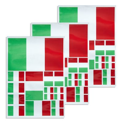 CANTENDO 3Pack Italy Flag Decal - Italy Flags Reflective Vinyl Car Stickers - for Car Window Bumper Waterproof Sticker (12 x 8.5 Inch)