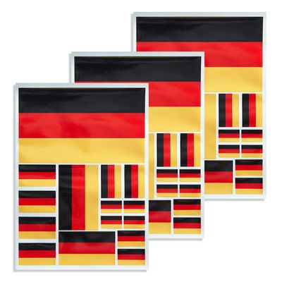 CANTENDO 3Pack Germany Flag Decal - Germany Flags Reflective Vinyl Car Stickers - for Car Window Bumper Waterproof Sticker (12 x 8.5 Inch)