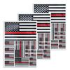 CANTENDO 3 Pack Thin Red Line American Firefighter Flag Decal - Thin Red Line American Firefighter Flags Reflective Vinyl Car Stickers - for Car Window Bumper Waterproof Sticker (12 x 8.5 Inch) view 1