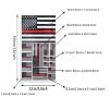 CANTENDO 3 Pack Thin Red Line American Firefighter Flag Decal - Thin Red Line American Firefighter Flags Reflective Vinyl Car Stickers - for Car Window Bumper Waterproof Sticker (12 x 8.5 Inch) view 2