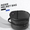 Harrison Howard Motorcycle Helmet Bag - Black - Waterproof - 600D Outer Shell - 340 Degree Zip - 2 Compartments - Top Handle - Sporty - One Size - Black view 2
