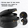 Harrison Howard Motorcycle Helmet Bag - Black - Waterproof - 600D Outer Shell - 340 Degree Zip - 2 Compartments - Top Handle - Sporty - One Size - Black view 3