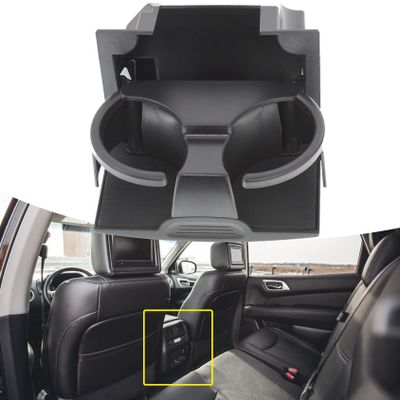 ANTUKO Rear Center Console Black Cup Holder Insert Replacement for 2006-2019 Pathfinder Frontier Xterra 96965-ZP00C