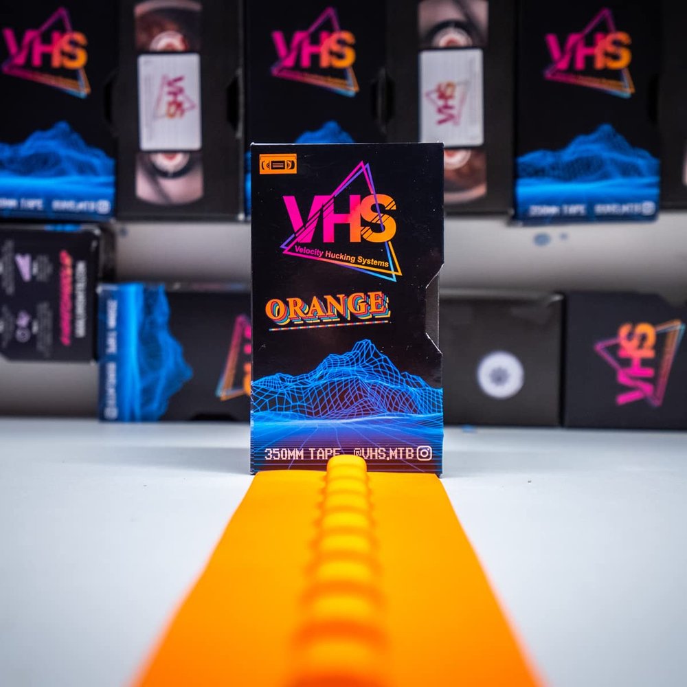 VHS 2.0 Color Slapper Chain Guard Bike Tape Noise Reducer - Eliminate Chain Slap Noise On Your Bike While Protecting Your Frame - Fits All Chainstays (Orange)