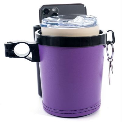 Bike Cup Holder Handlebar Cruiser with Cell Phone Holder Key Holder for Bicycle Motorcycle Scooter Boat Purple