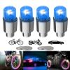 YUERWOVER 4 Pack LED Bike Wheel Lights Car Tire Valve Stems Caps Bicycle Motorcycle Waterproof Tyre Spoke Flash Lights Cool Reflector Accessories for Kids Men Women with 10 Extra Batteries(Blue) view 1