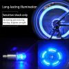 YUERWOVER 4 Pack LED Bike Wheel Lights Car Tire Valve Stems Caps Bicycle Motorcycle Waterproof Tyre Spoke Flash Lights Cool Reflector Accessories for Kids Men Women with 10 Extra Batteries(Blue) view 4