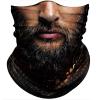 Obacle Skull Face Mask Sun UV Dust Wind Protection Tube Mask Seamless Bandana Skeleton Face Mask for Men Women Bike Riding Motorcycle Cycling Biker Outdoor Festival (Men with Beard Handsome) view 1