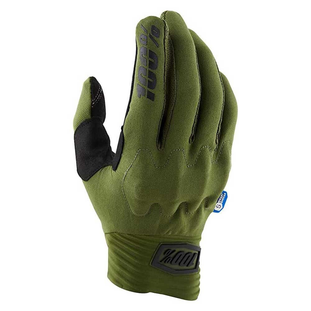 100% Cognito SMART Shock Gloves Army Green - M
