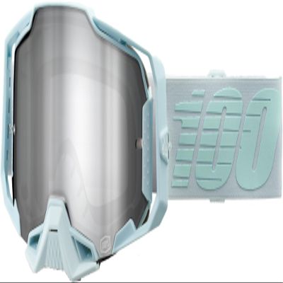 100% ARMEGA Premium Protective Sport Goggles with Ultra HD Lens & Nose Guard (Fargo - Mirror Silver Flash Lens)