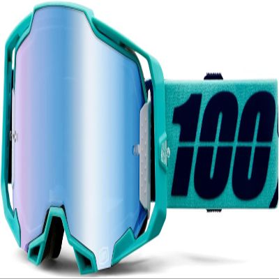 100% ARMEGA Premium Protective Sport Goggles with Ultra HD Lens & Nose Guard (Esterel - Mirror Blue Lens)