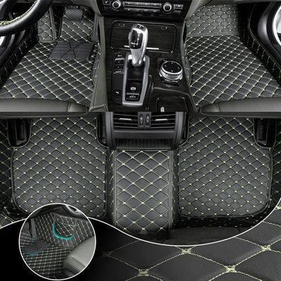Fit for Cadillac XT4 2019-2022 Custom Car Floor Mats Luxury Leather Waterproof Anti-Slip Full Coverage Front Rear Floor Liners (Choose: for XT4 2021-2022 / Black Beige)