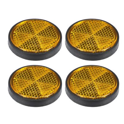 X AUTOHAUX 4pcs M6x1.0 Orange Plastic Universal Screw Mount Reflective Warning Reflector for Motorcycle Bike