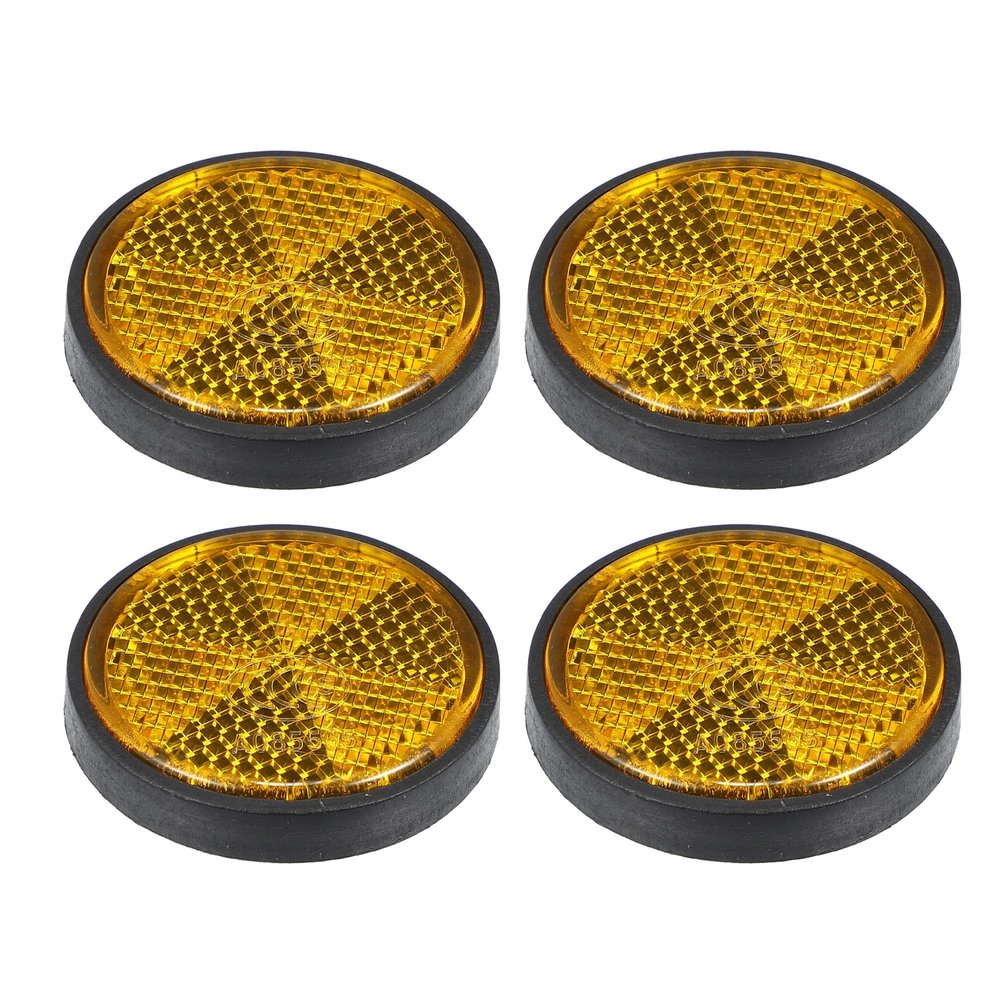 X AUTOHAUX 4pcs M6x1.0 Orange Plastic Universal Screw Mount Reflective Warning Reflector for Motorcycle Bike