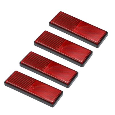 X AUTOHAUX 4pcs M5x0.8 Red Plastic Universal Screw Mount Reflective Warning Reflector for Motorcycle Bike