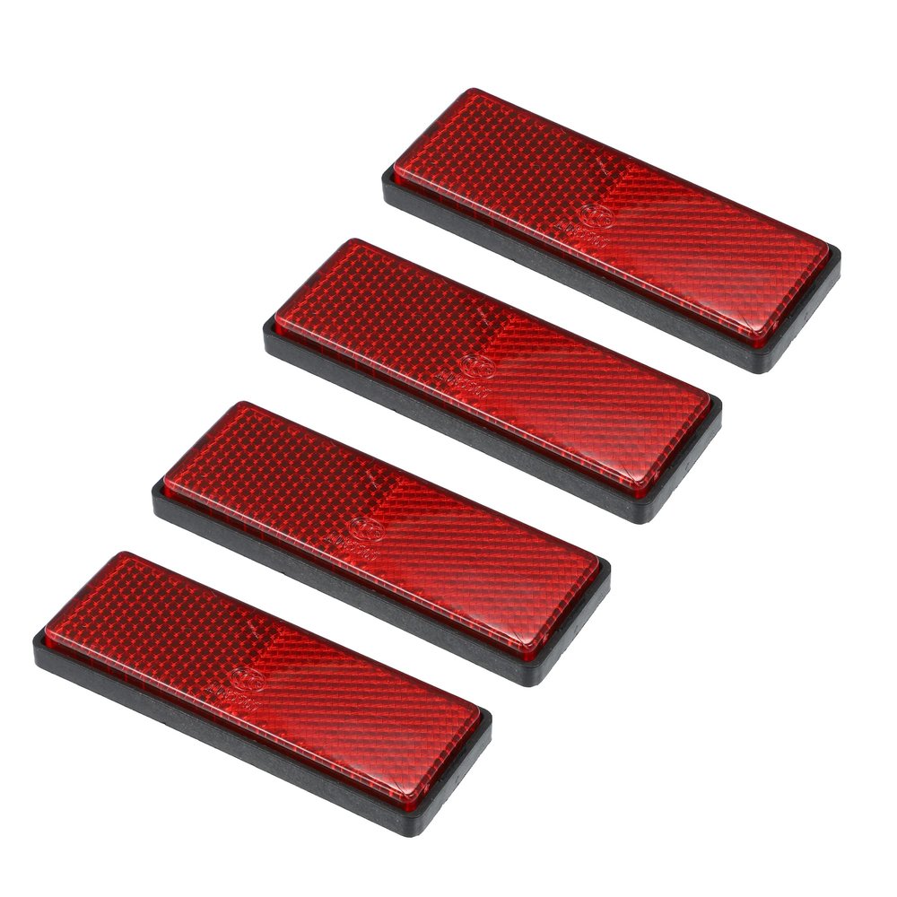 X AUTOHAUX 4pcs M5x0.8 Red Plastic Universal Screw Mount Reflective Warning Reflector for Motorcycle Bike