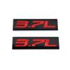 AxleZx 2X Chrome Metal 3.7L Logo Car Emblem Premium 3D 3.7 V6 Badge Auto Door Fender Sticker Side Wing Decal (3.7L,Black&Red) view 1