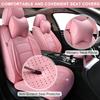 TIEHESYT Pink Car Seat Covers Front Pair, Breathable Leather Automotive Front Seat Covers & Headrest for Comfortable Driving, Universal Auto Interior Fit for Most Kinds of Vehicles view 2