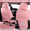 TIEHESYT Pink Car Seat Covers Front Pair, Breathable Leather Automotive Front Seat Covers & Headrest for Comfortable Driving, Universal Auto Interior Fit for Most Kinds of Vehicles view 3