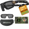 HTS HUNTERSKY Q37 Polarized Safety Sunglasses with Headband for Men Anti Fog ANSI Z87.1+ Protective Eyewear Foam Padded Motorcycle Riding Hunting Shooting Airsoft ATV Dustproof Windproof view 1